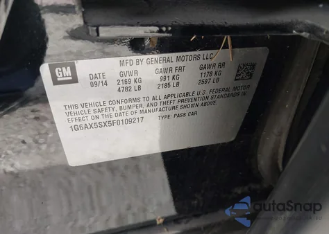 2015 Cadillac Cts Luxury из США, поврежденный, VIN 1G6AX5SX5F0109217